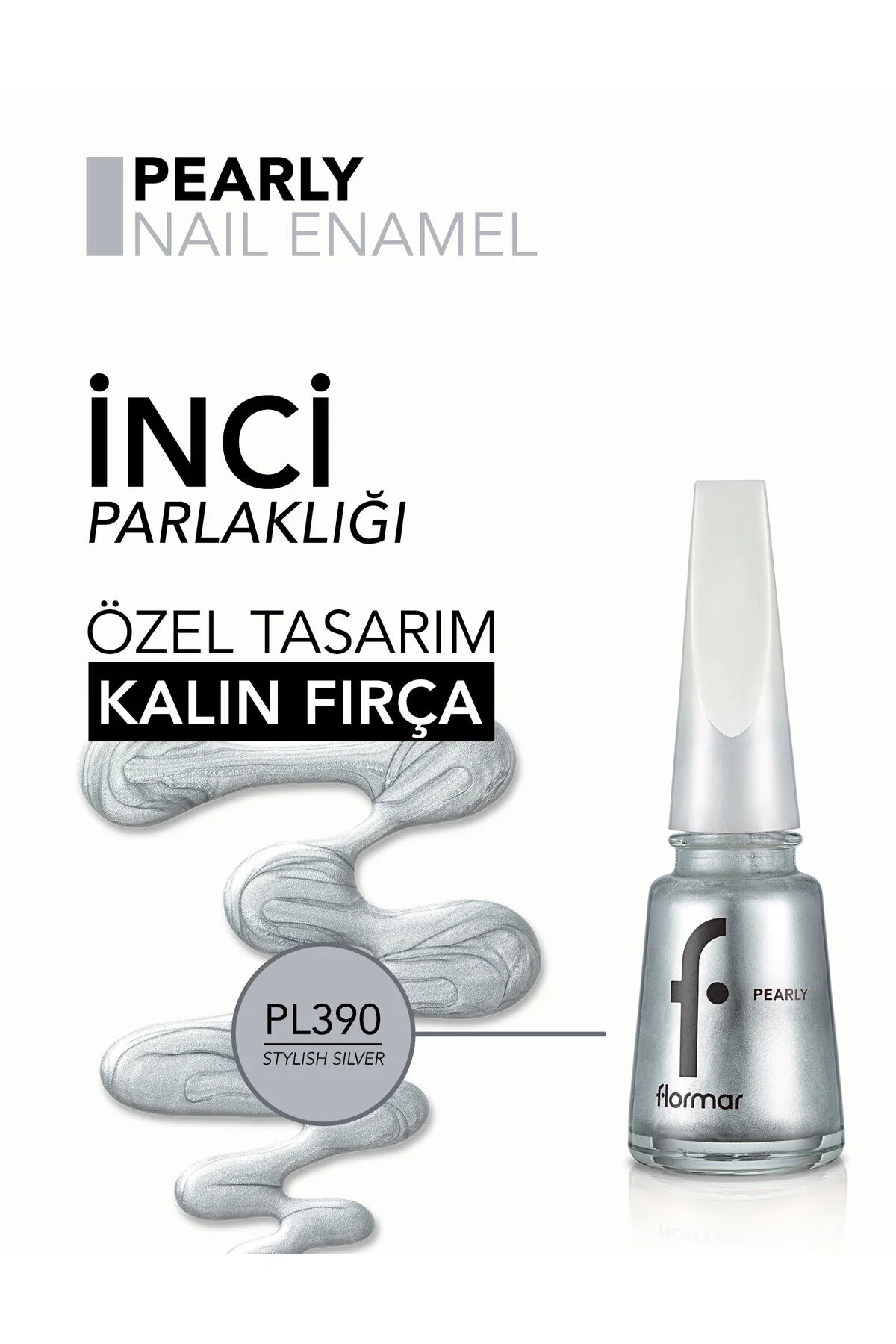 Flormar Pearly Oje Stylish Silver detay görünüm