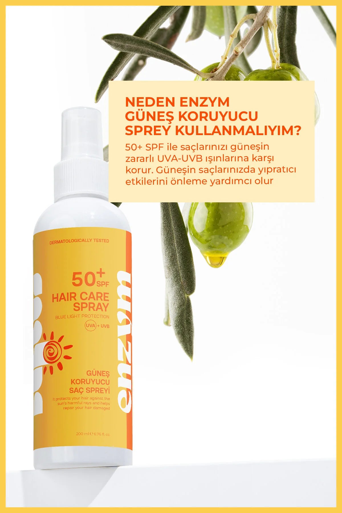 Enzym Cosmetics 50 SPF+ Saç Güneş Koruyucu Sprey 200 ml