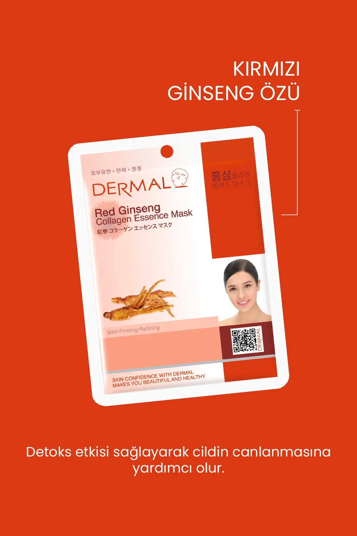 Dermal Kırmızı Özlü Tek Kullanımlık Kağıt Yüz Maskesi