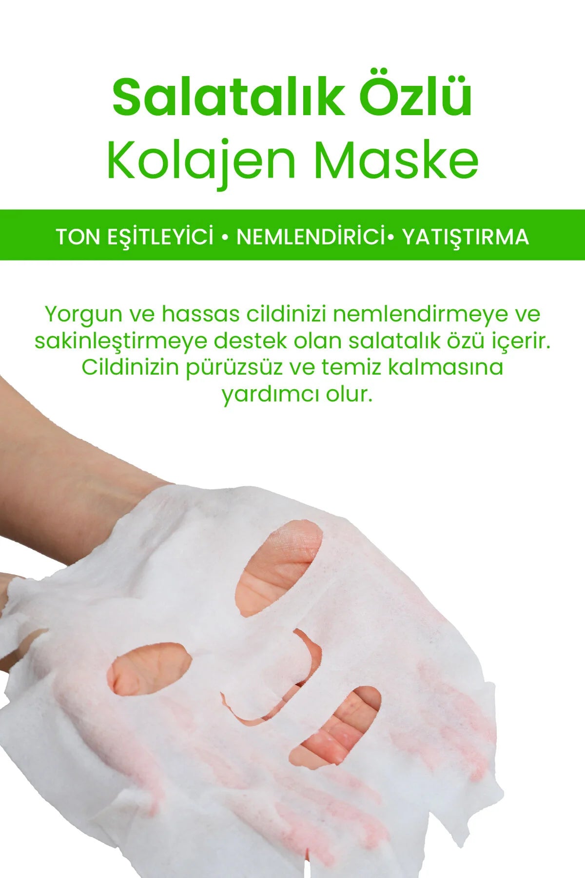 Dermal Salatalık Özlü Tek Kullanımlık Kağıt Yüz Maskesi