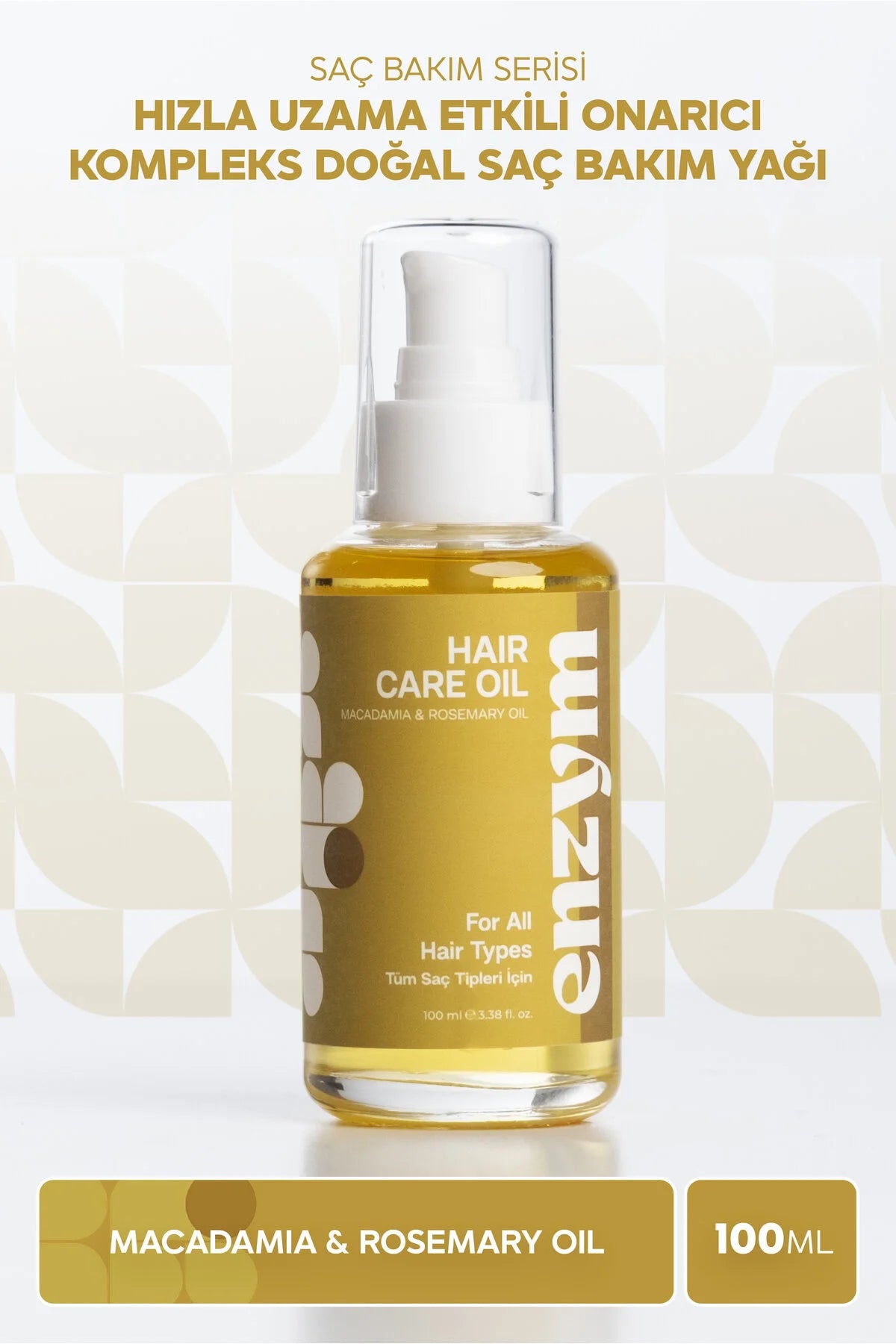 Enzym Cosmetics Macadamia & Biberiye Saç Bakım Yağı 100 ml