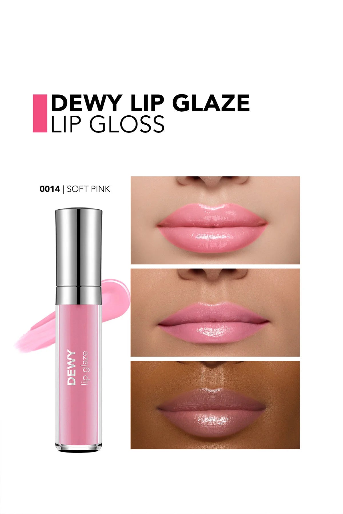 Flormar Dewy Lip Glaze Nemlendirici Yarı Transparan Dudak Parlatıcısı – 014 Soft Pink