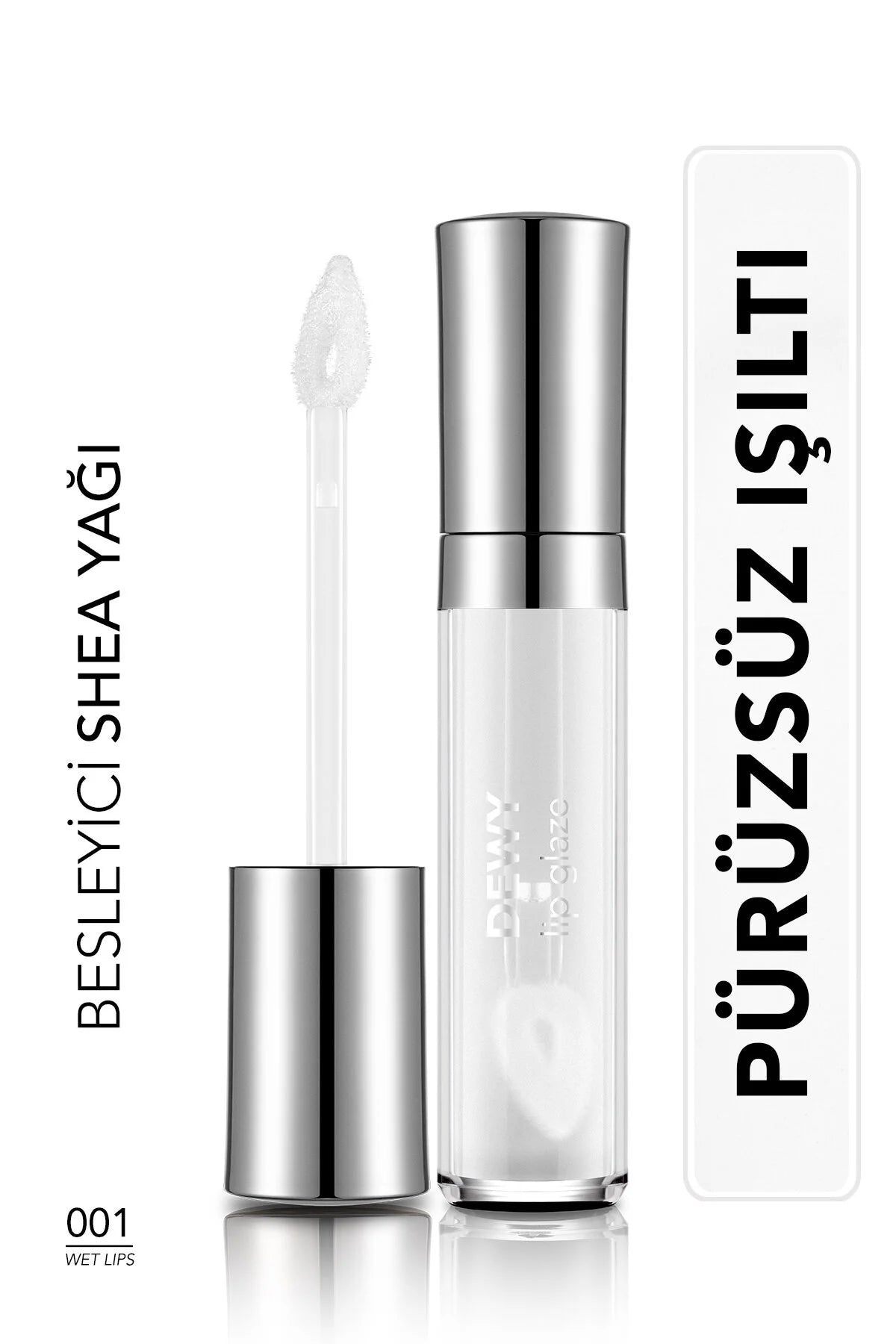 Flormar Dewy Lip Glaze Nemlendirici Yarı Transparan Dudak Parlatıcısı – 001 Wet Lips