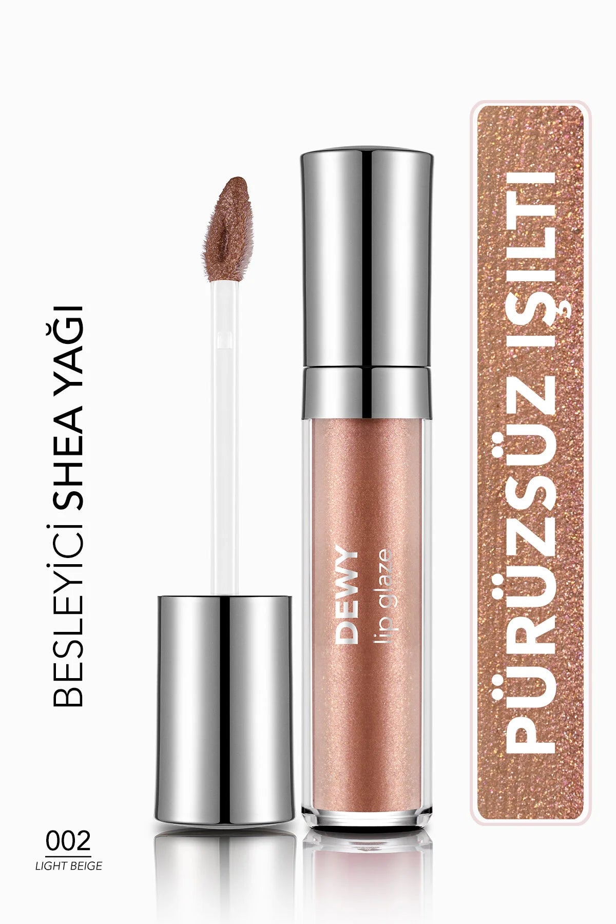 Flormar Dewy Lip Glaze Nemlendirici Yarı Transparan Dudak Parlatıcısı – 002 Light Beige