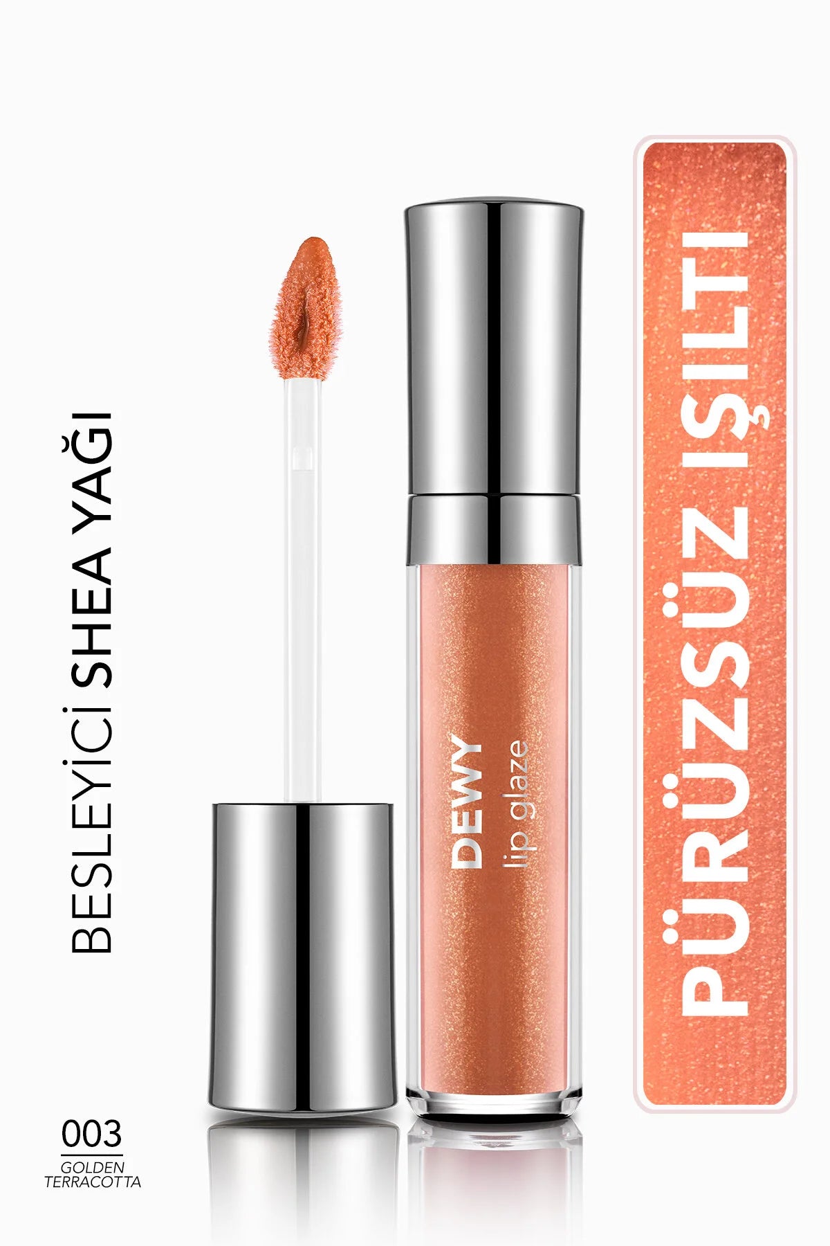 Flormar Dewy Lip Glaze Nemlendirici Yarı Transparan Dudak Parlatıcısı – 003 Golden Terracotta