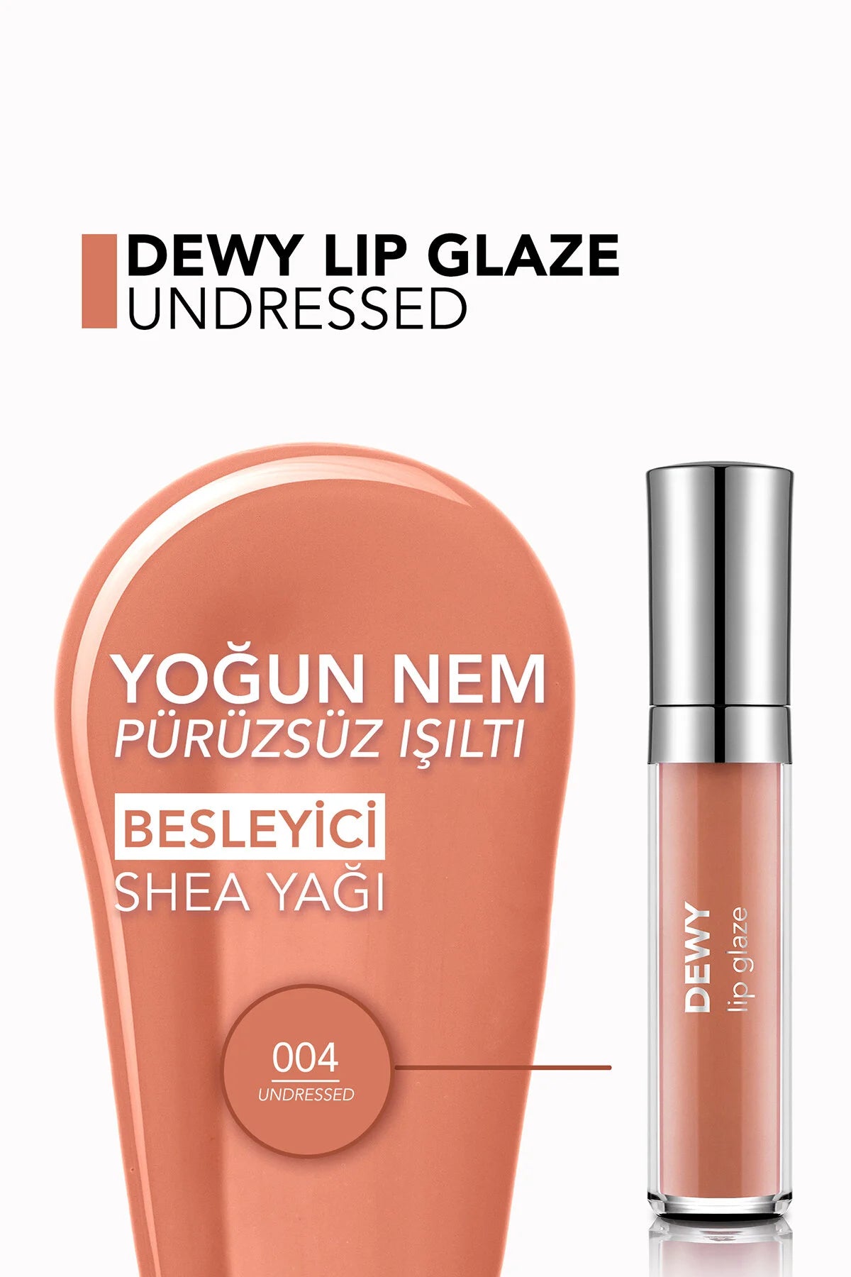 Flormar Dewy Lip Glaze Nemlendirici Yarı Transparan Dudak Parlatıcısı – 004 Undressed