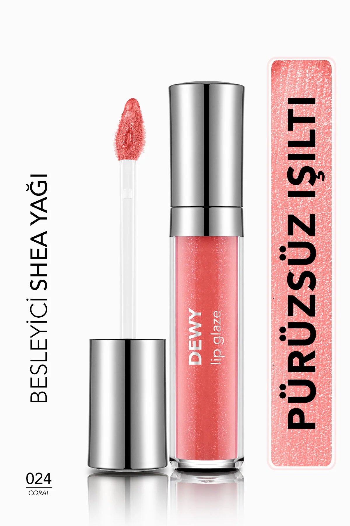 Flormar Dewy Lip Glaze Nemlendirici Yarı Transparan Dudak Parlatıcısı – 024 Coral