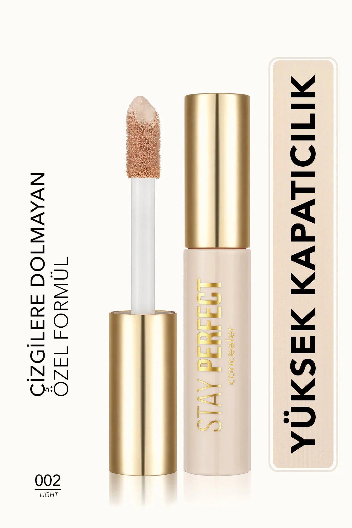 Flormar Stay Perfect Yüksek Pigmentli & Yarı Mat Bitişli Likit Kapatıcı – 002 Light