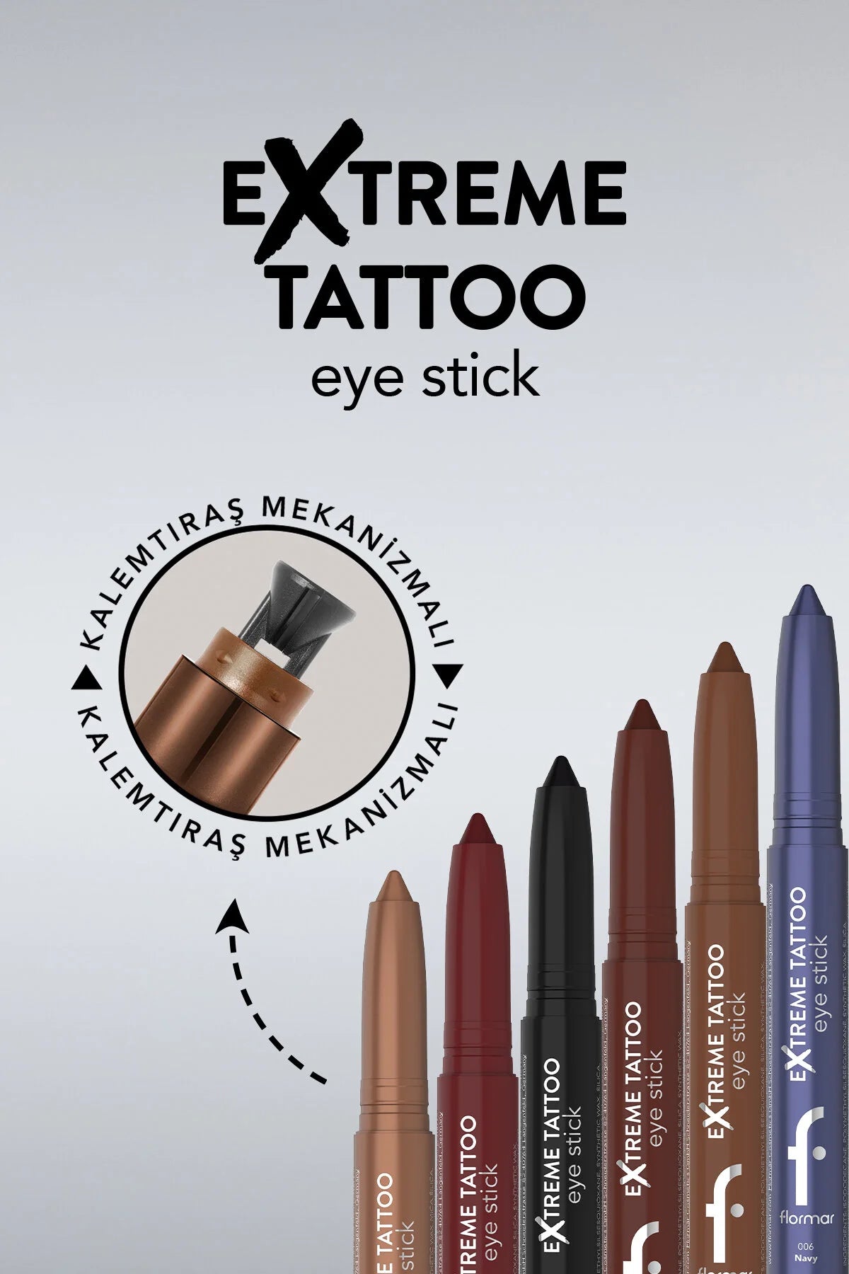 Flormar Extreme Tattoo Kalemtıraşlı Jel Göz Kalemi & Far Stick ürün detay görseli