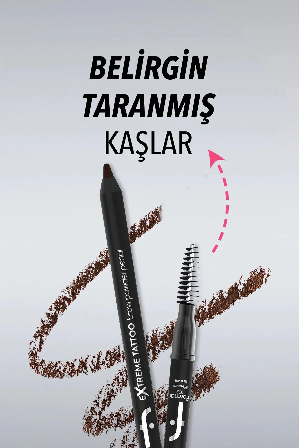 Flormar Extreme Tattoo Pudra Bitişli Fırçalı Kaş Kalemi ürün detay görseli