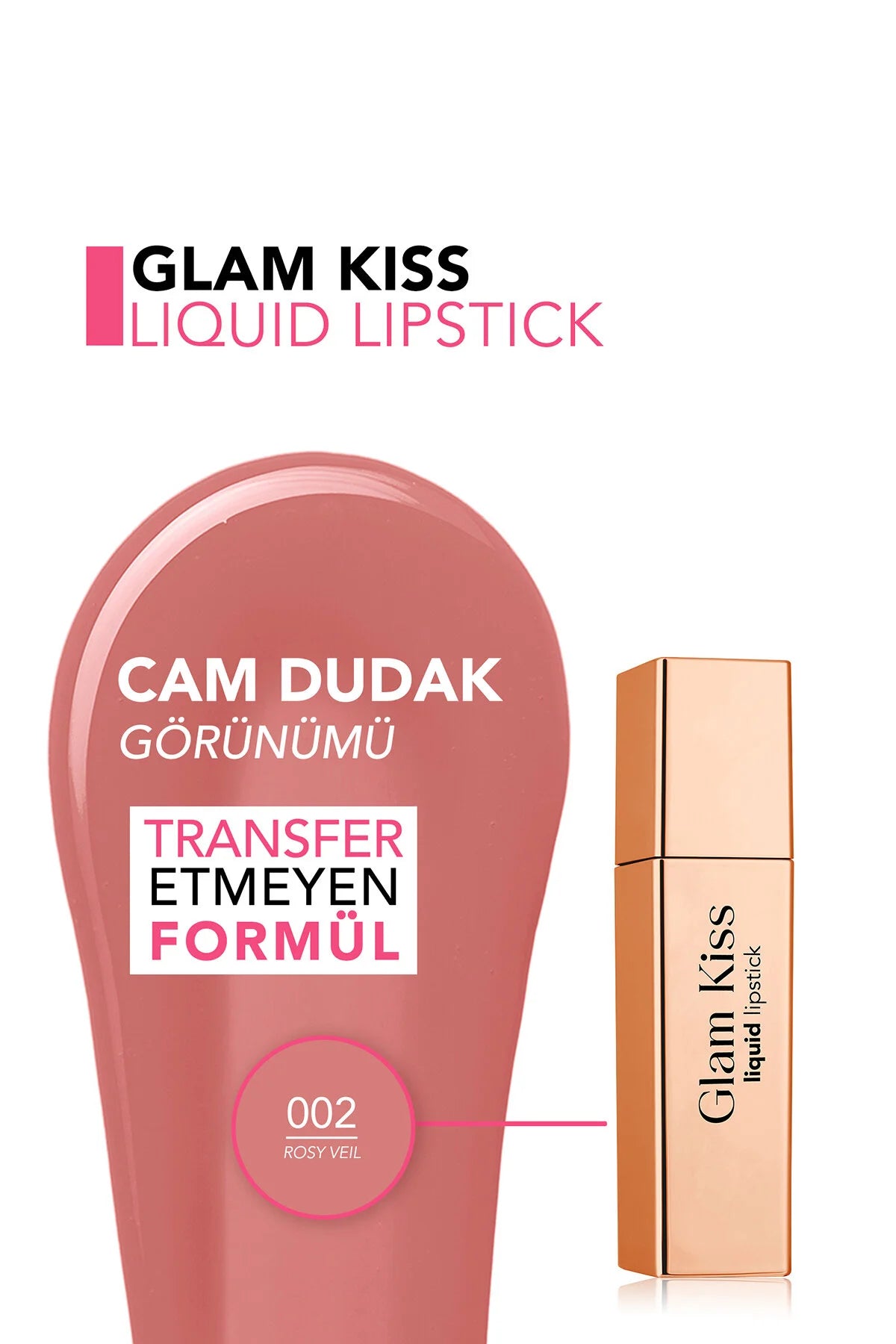 Flormar Glam Kiss Ruj Rosy Veil arka etiket içerik listesi