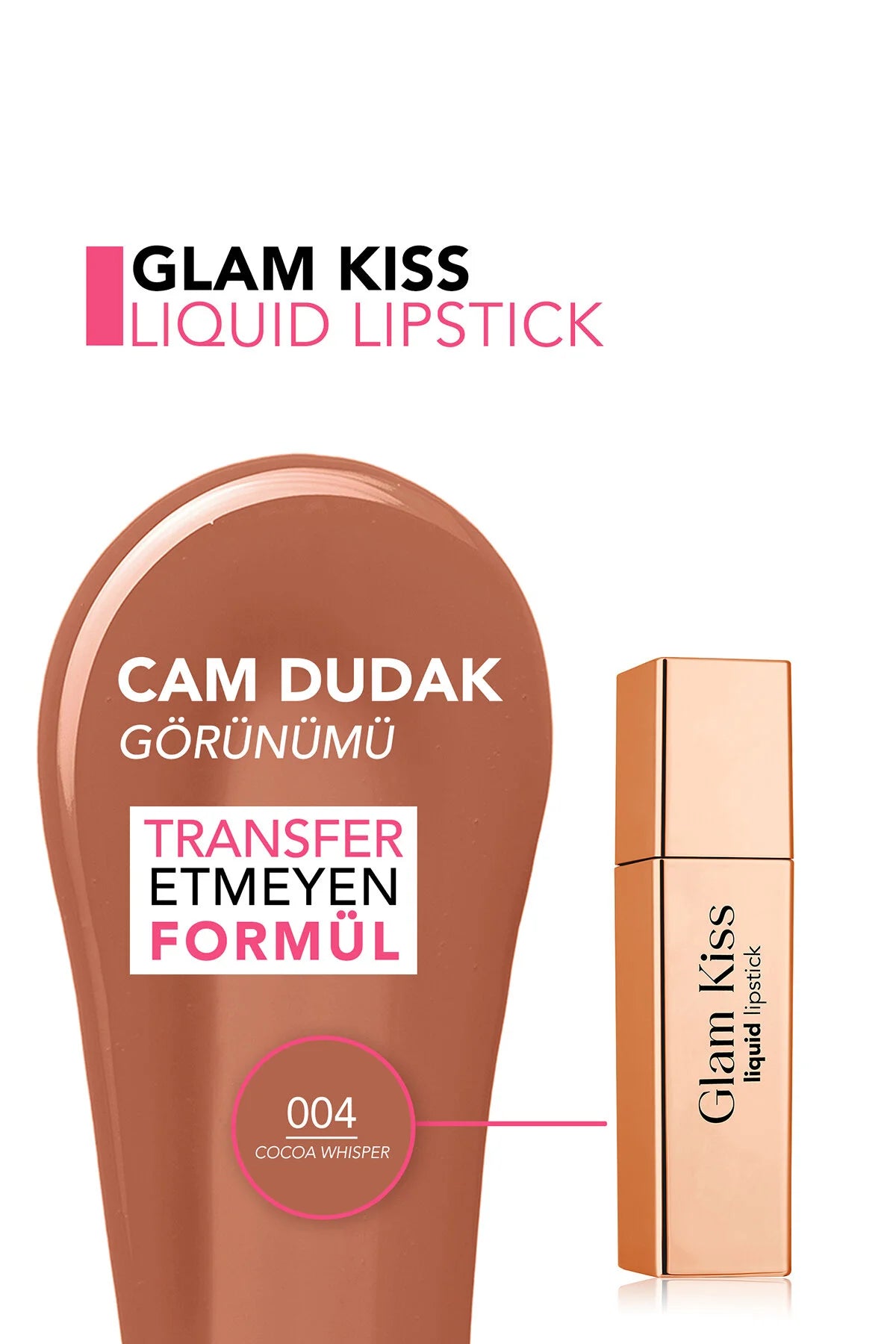 Flormar Glam Kiss Ruj Cocoa Whisper detay görünüm