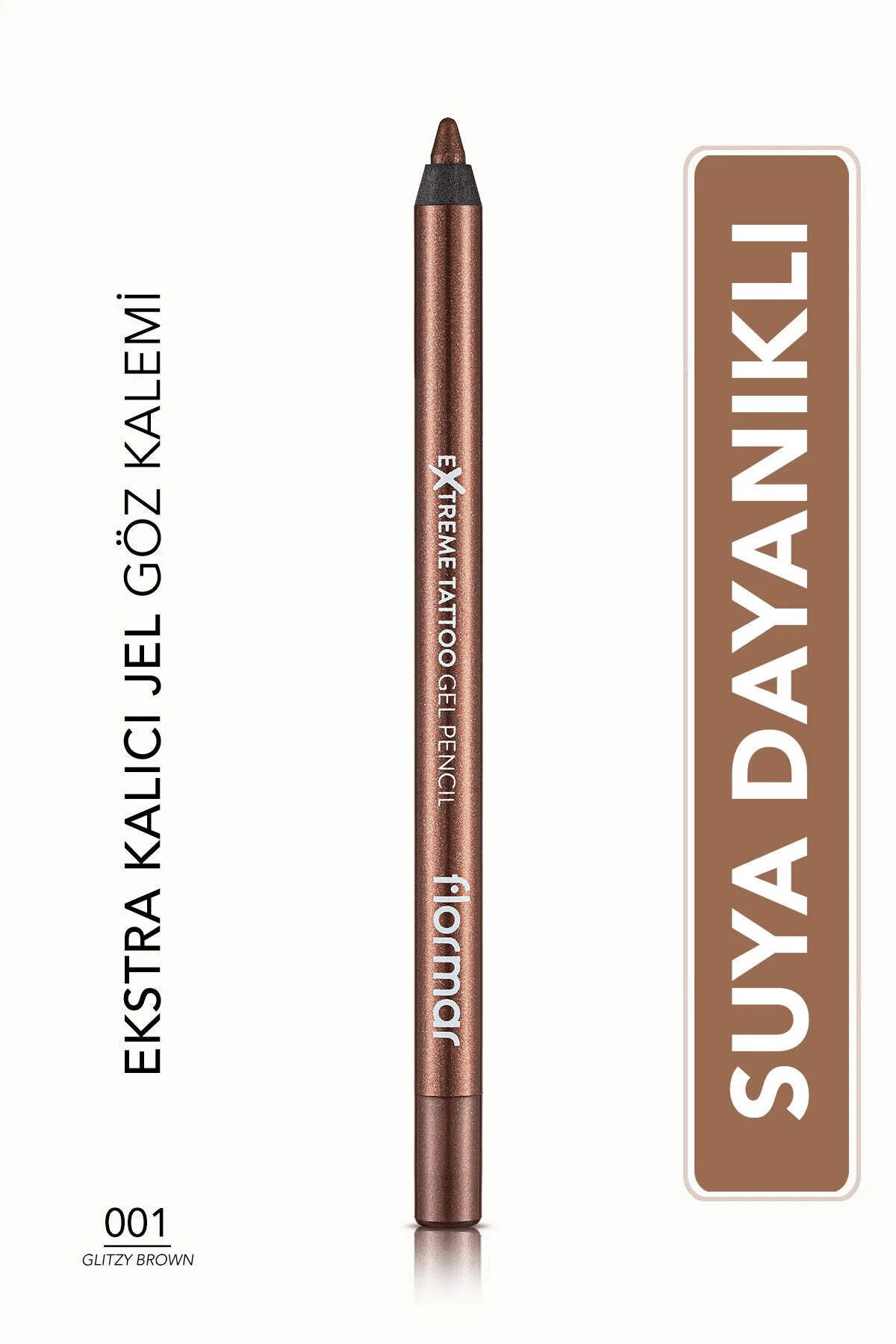 Flormar Extreme Tattoo 001 Glitzy Brown jel göz kalemi ürün görünümü