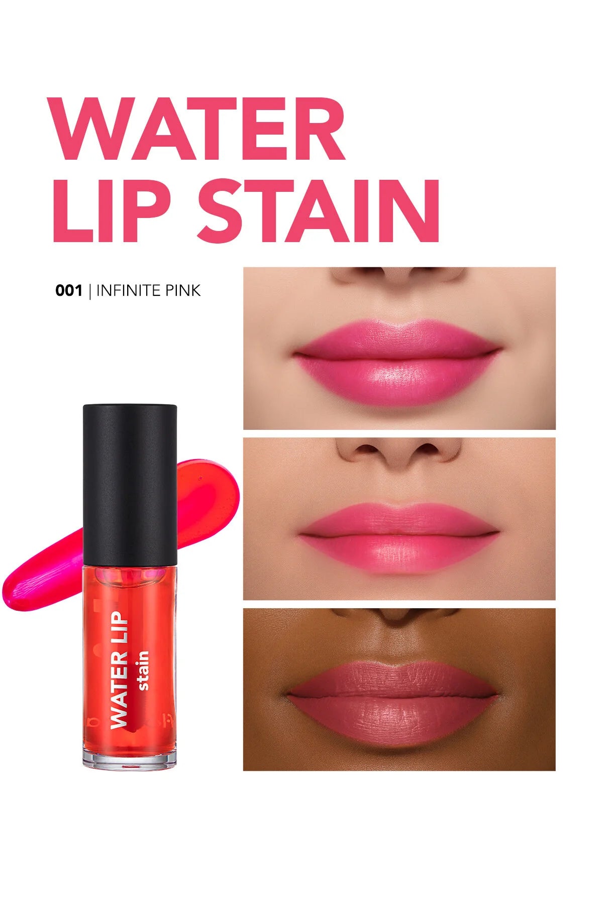 Flormar Water Lip Stain Infinite Pink kullanım görseli