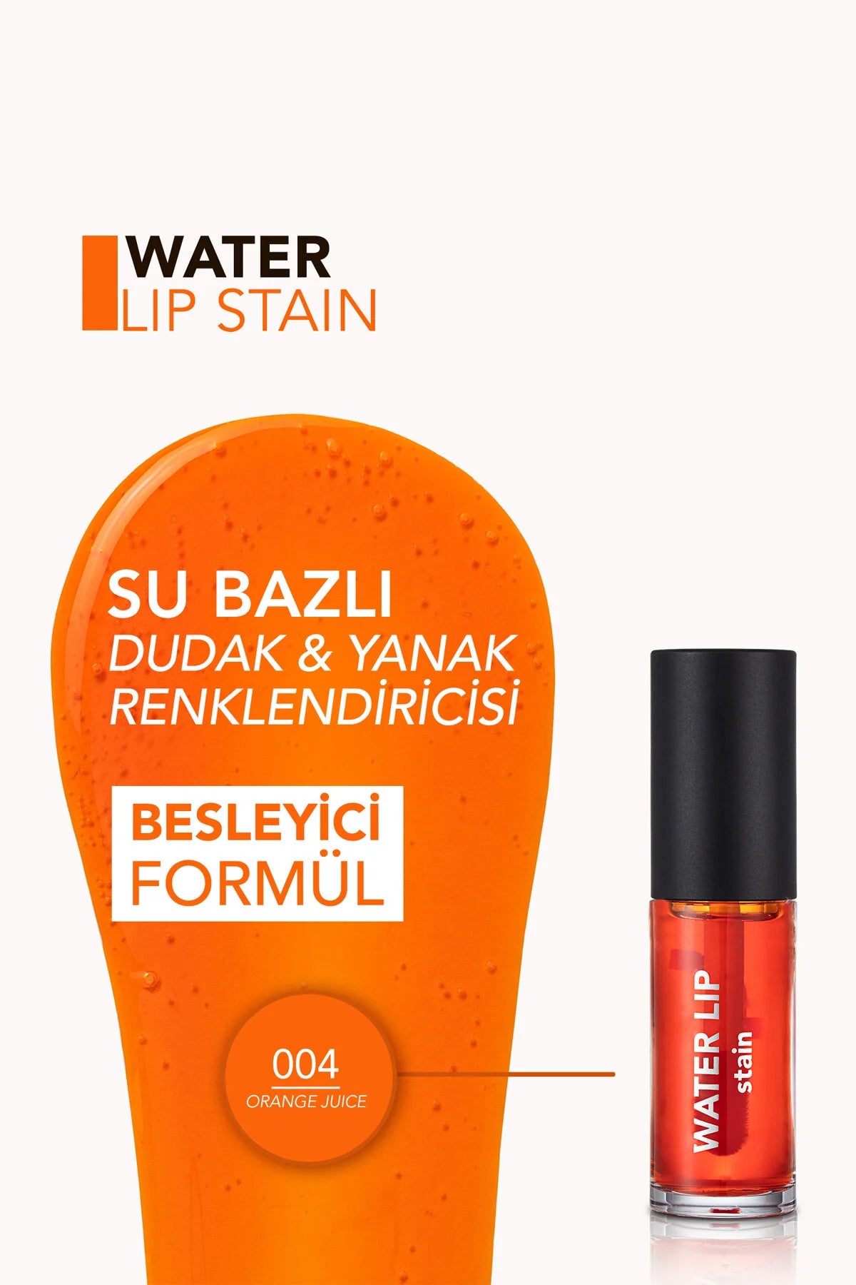 Flormar Water Lip Stain Orange Juice detay görünüm