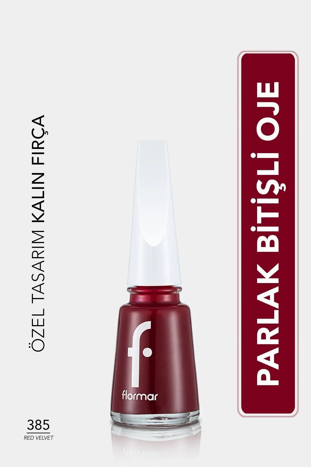 Flormar Klasik Parlak Bitişli Yüksek Pigmentli Oje – FNE-385 Red Velvet