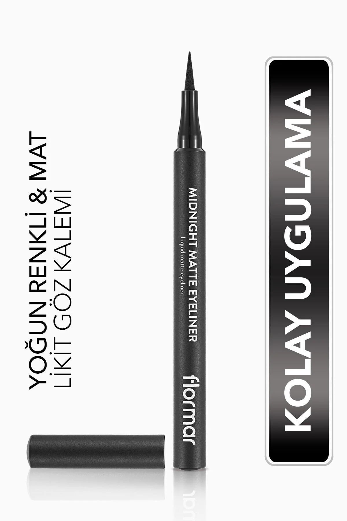 Flormar Midnight Matte Eyeliner Black önden görünüm