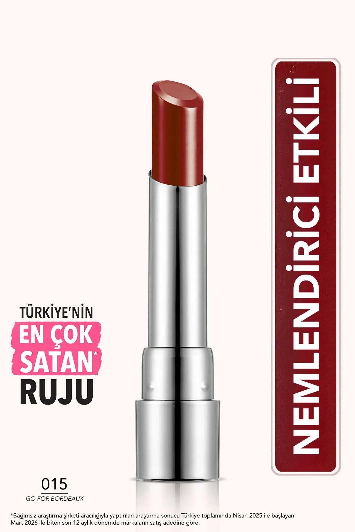 Flormar Sheer Up Ruj 015 Go For Bordeaux önden görünüm