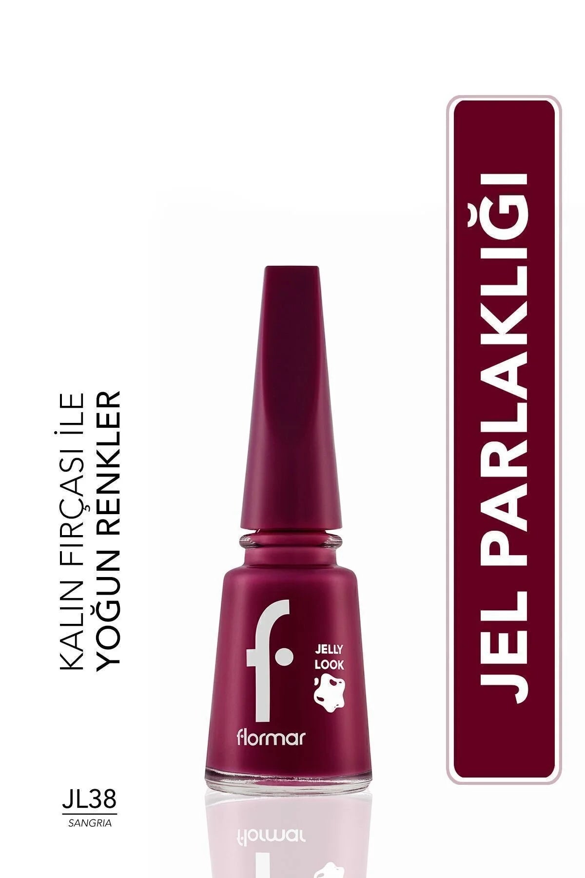 Flormar Jel Görünümlü Parlak Oje – Jelly Look Nail Enamel – JL38 Sangria