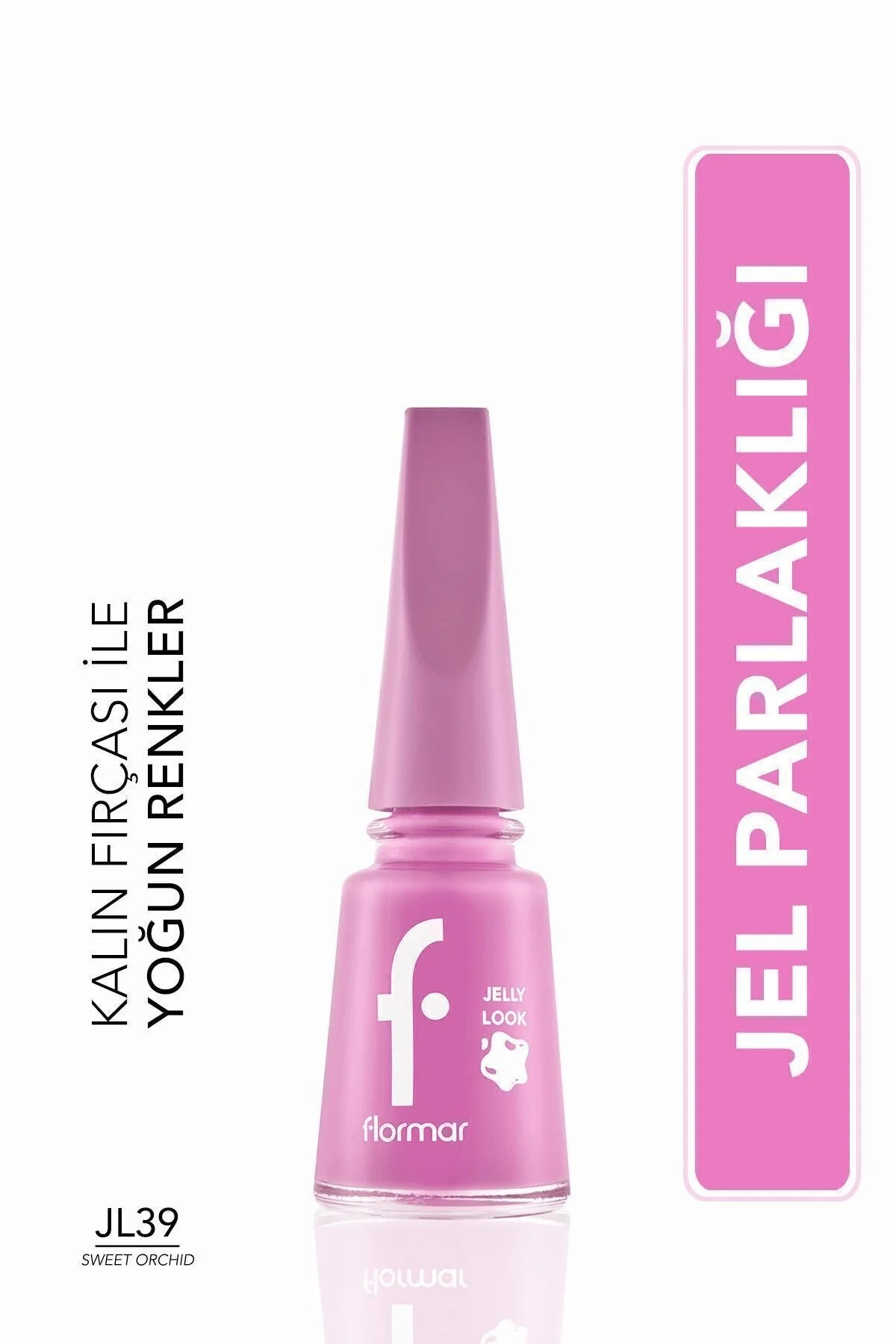 Flormar Jel Görünümlü Parlak Oje – Jelly Look Nail Enamel – JL39 Sweet Orchid