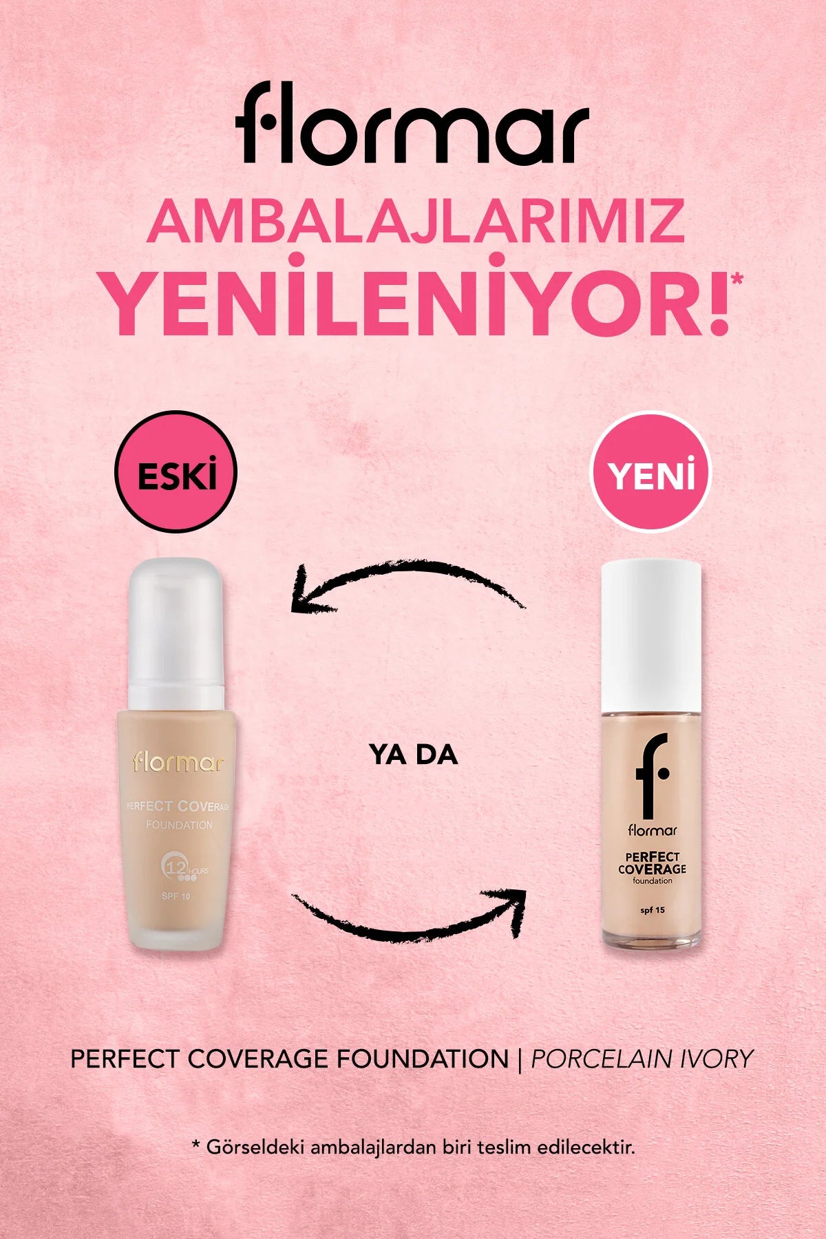 Flormar Perfect Coverage Yüksek Pigmentli & Yarı Parlak Bitişli SPF15 Fondöten – 105 Porcelain Ivory