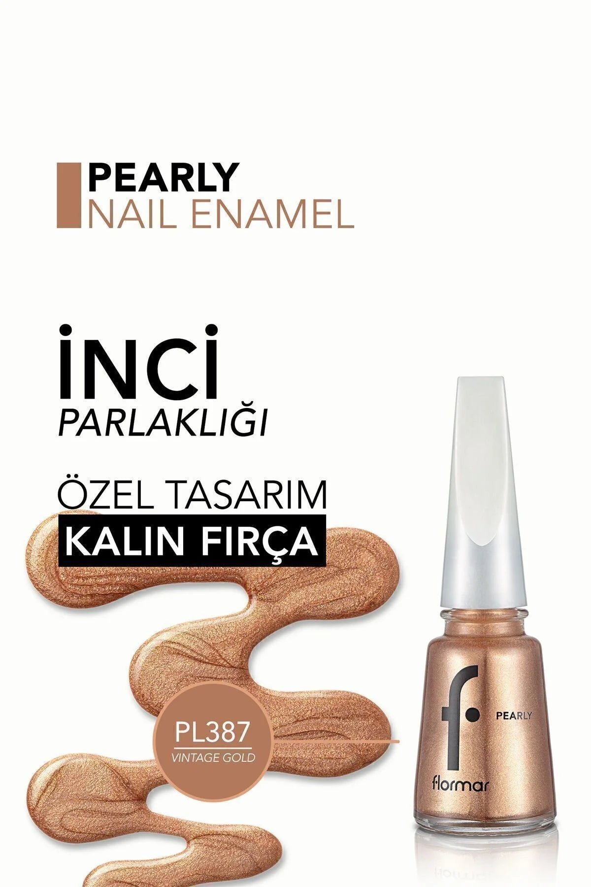 Flormar Pearly Oje Vintage Gold detay görünüm