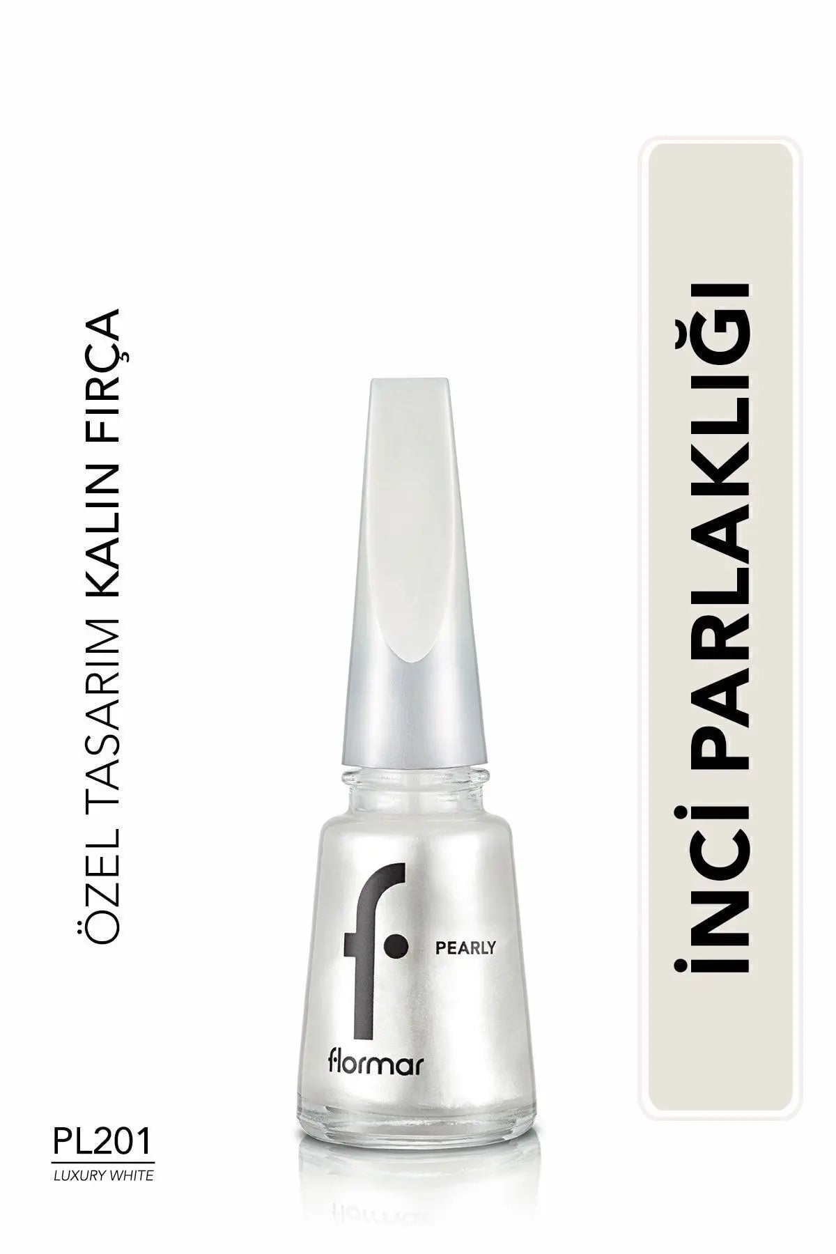 Flormar Pearly Yarı Transparan & Parlak Bitişli Sedefli Oje - PL201 Luxury White