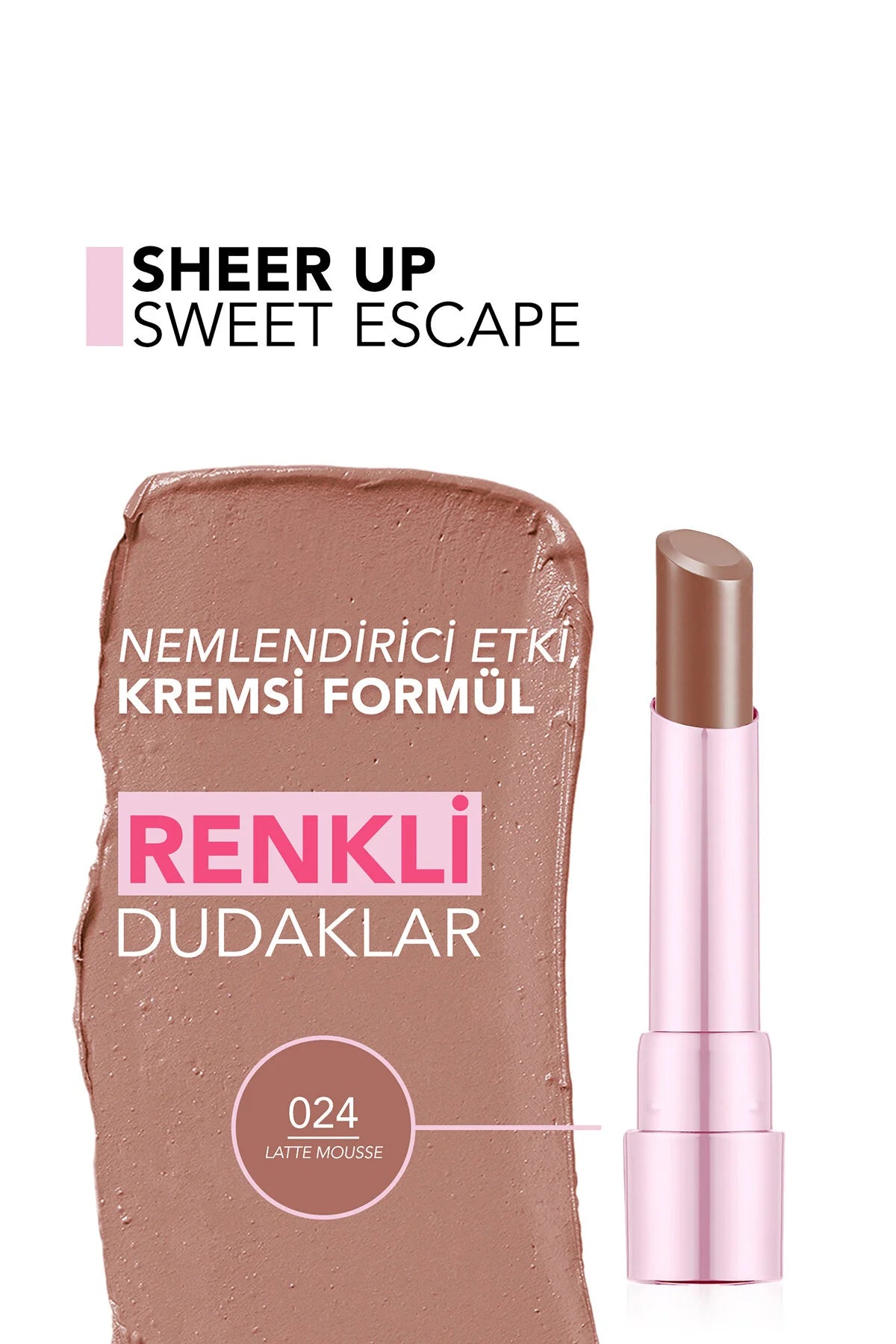 Flormar Sweet Escape Ruj 024 Latte Mousse detay görünüm
