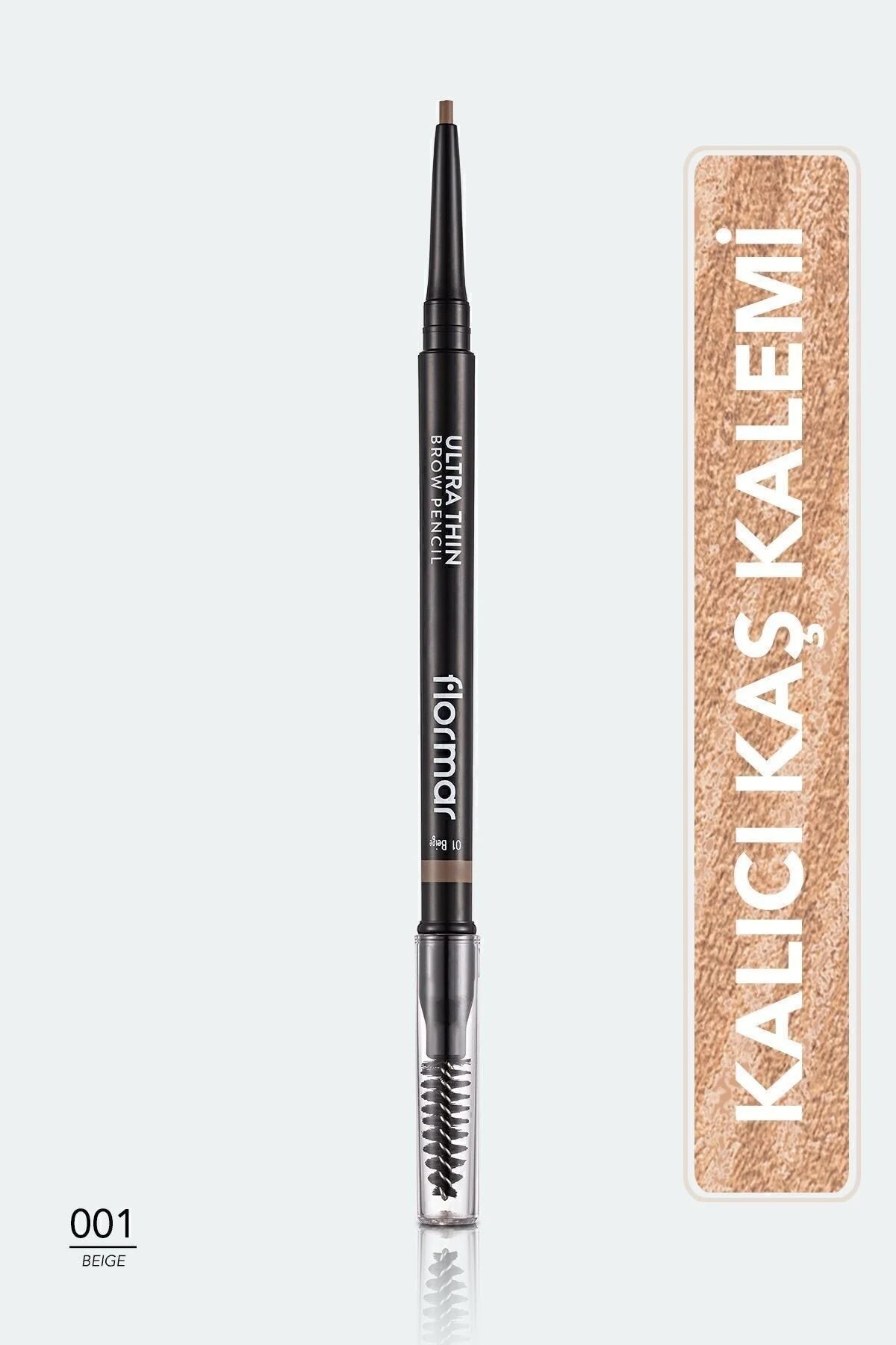 Flormar Ultra Thin Brow Pencil 001 Beige fırçalı kaş kalemi ürün görünümü