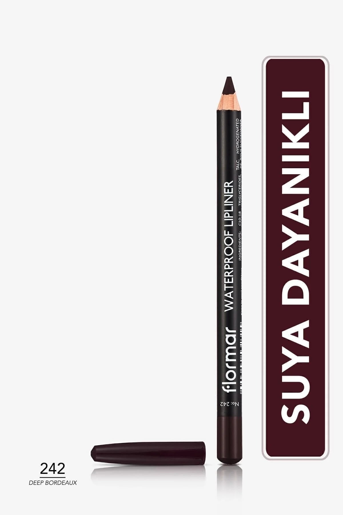 Flormar Suya Dayanıklı Dudak Kalemi – Waterproof Lipliner 242 Deep Bordeaux