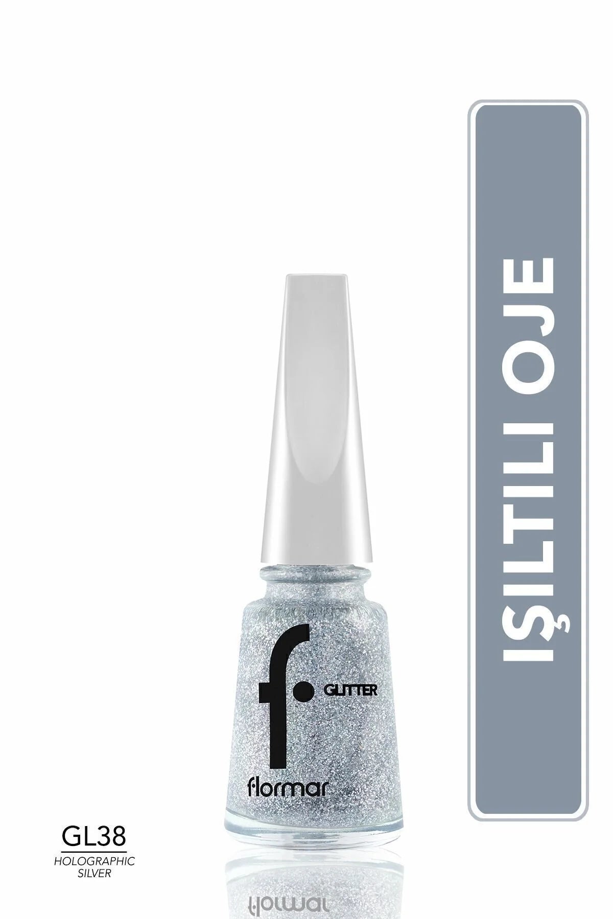 Flormar Glitter Oje Holographic Silver önden görünüm