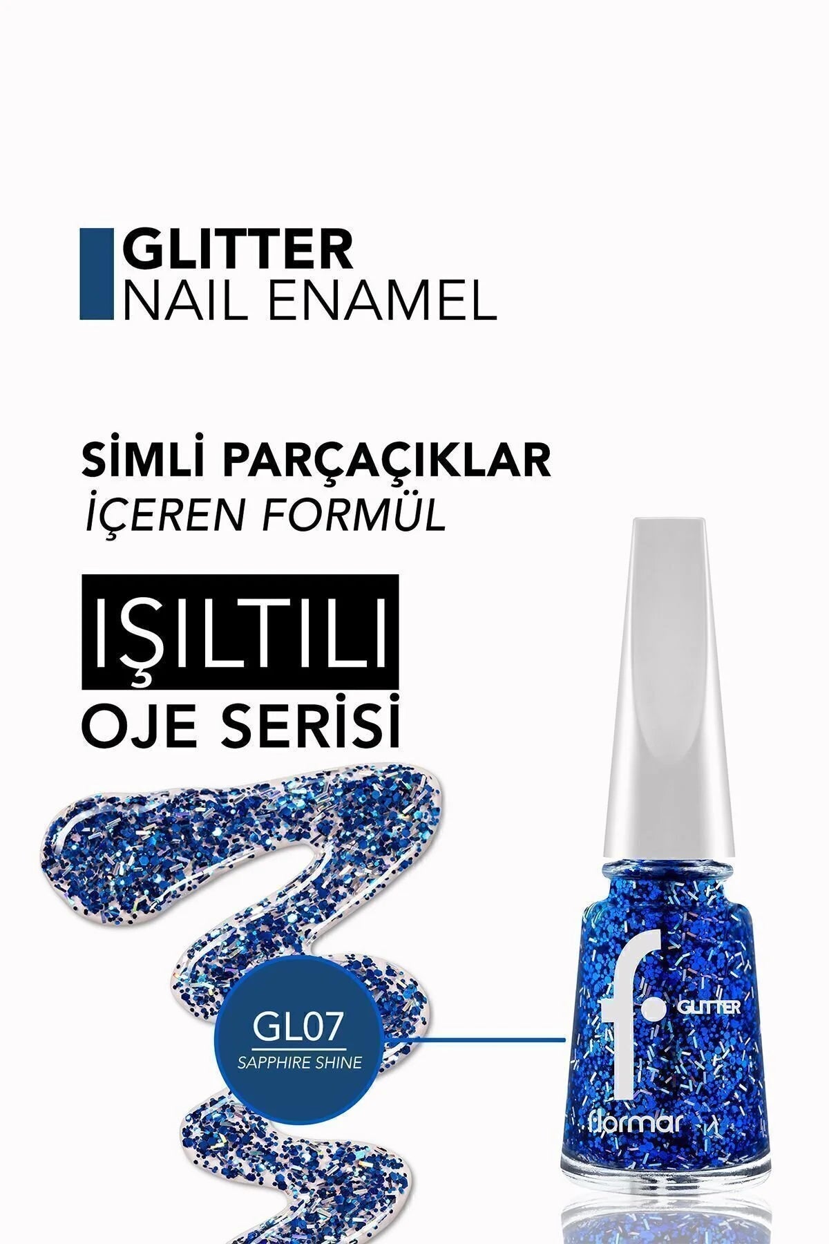 Flormar Glitter Oje Sapphire Shine detay görünüm