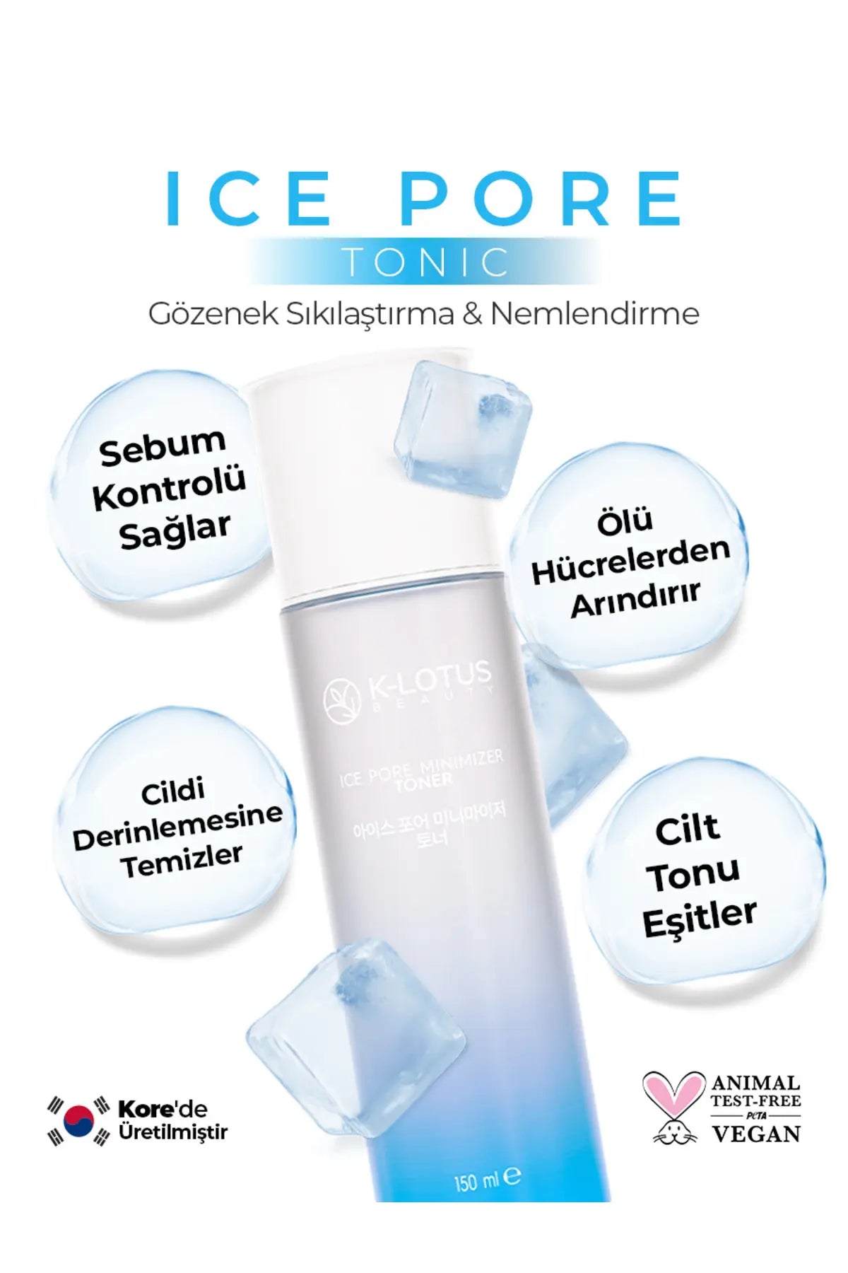 K-Lotus Beauty Ice Pore Minimizer Gözenek Sıkılaştırıcı Tonik 150 ml