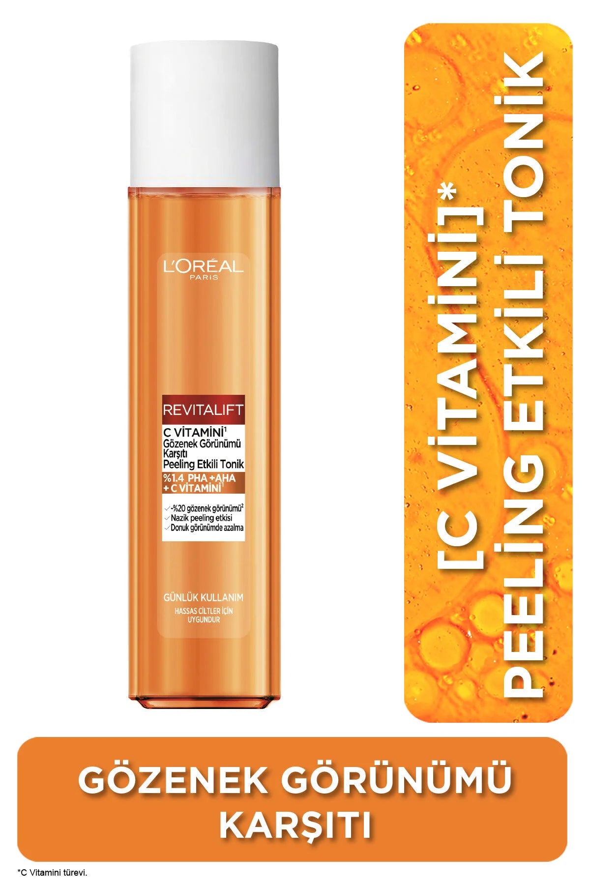 L'Oréal Revitalift C Vitamini Gözenek Karşıtı Peeling Etkili Tonik 180 ml