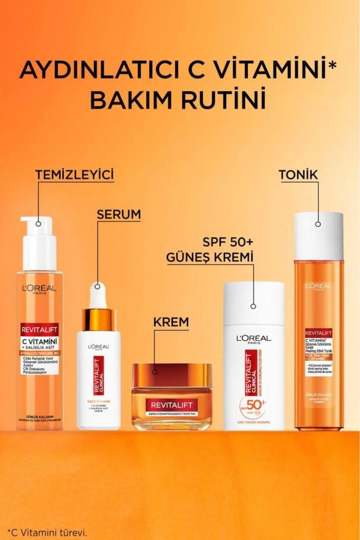 L'Oréal Revitalift C Vitamini Gözenek Karşıtı Peeling Etkili Tonik 180 ml