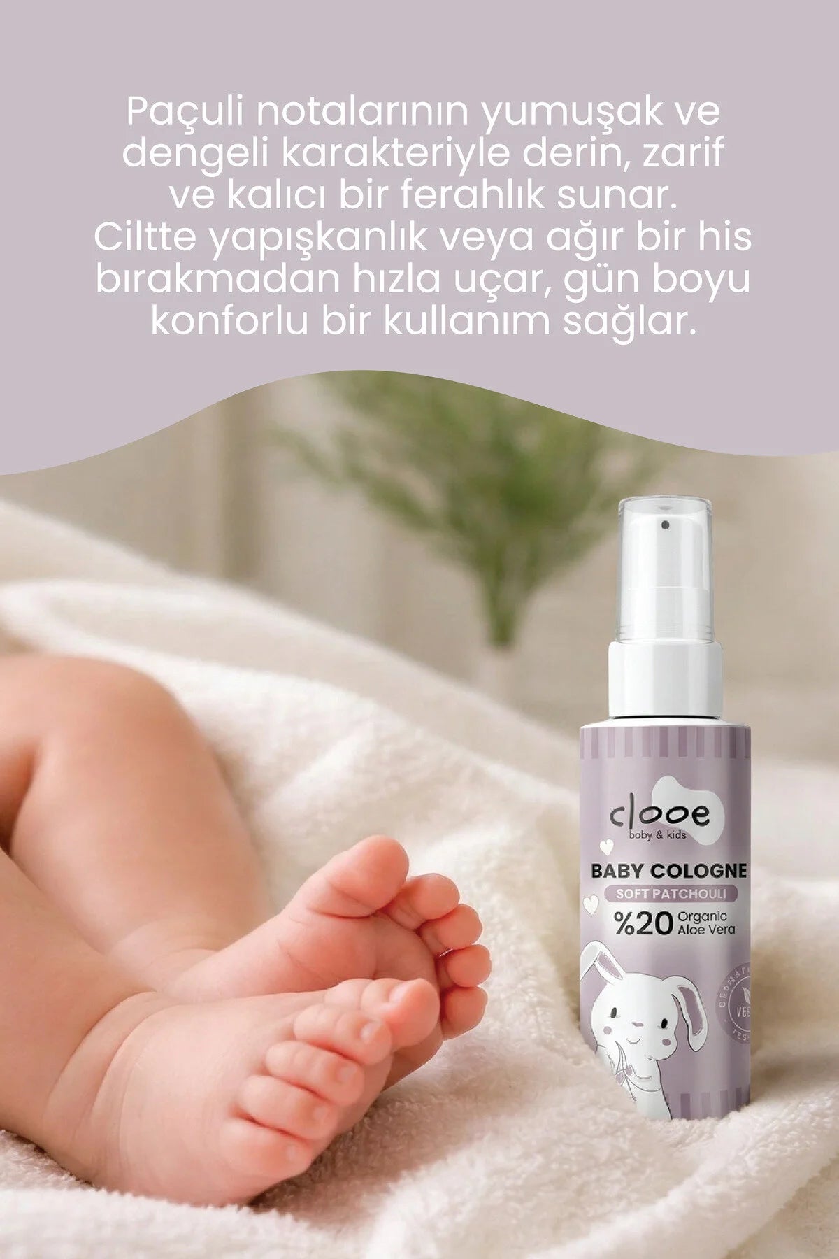 Clooe Vegan Bebek Kolonyası Paçuli 40ml ürün detay görünümü