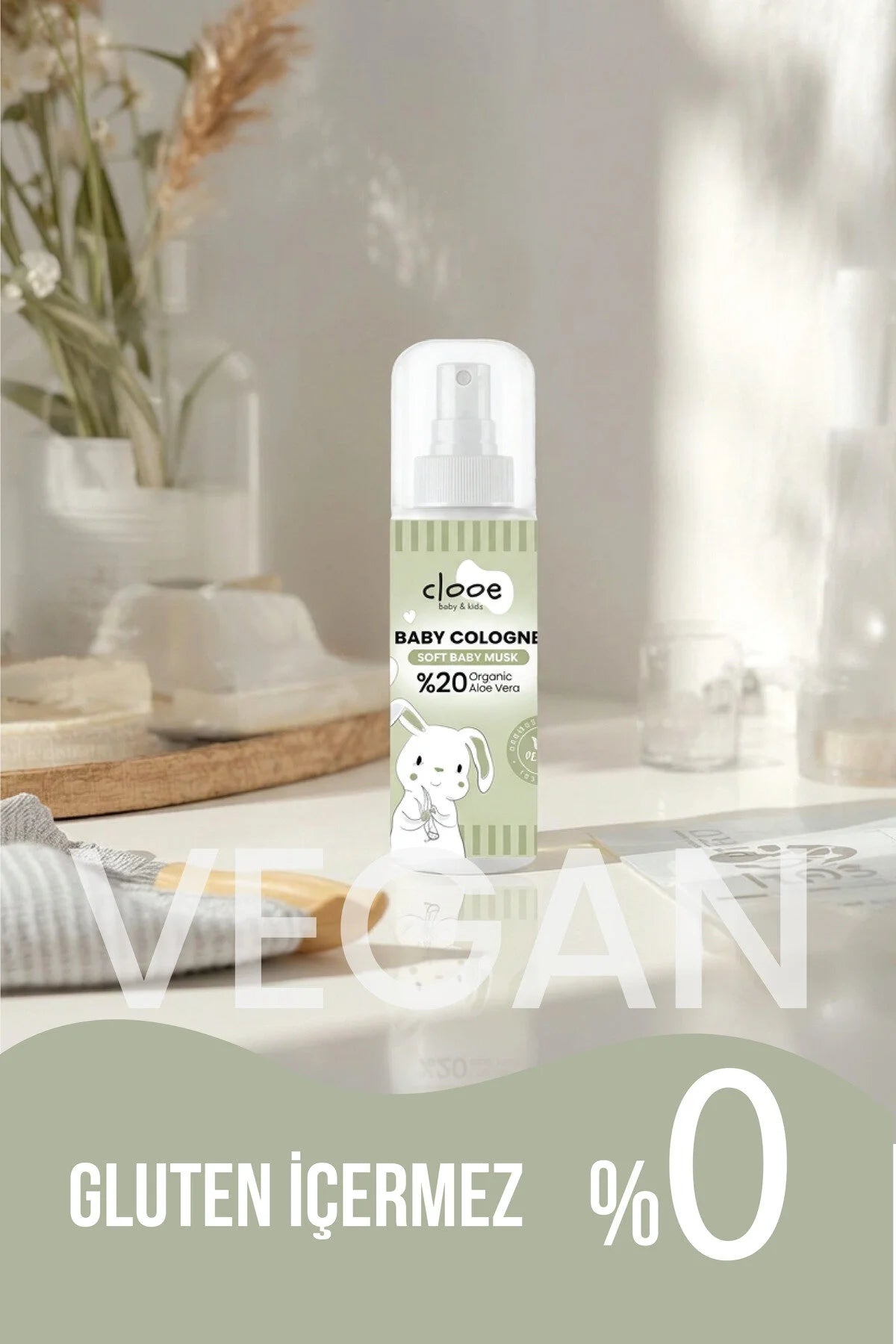 Clooe Vegan Bebek Kolonyası Soft Baby Musk 150ml ambalaj detayı