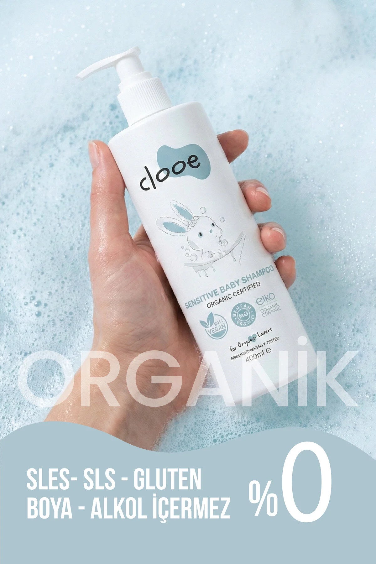Clooe Organik Sensitive Bebek Şampuanı detay görünüm