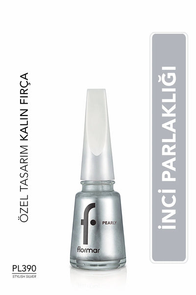 Flormar Pearly Oje Stylish Silver önden görünüm
