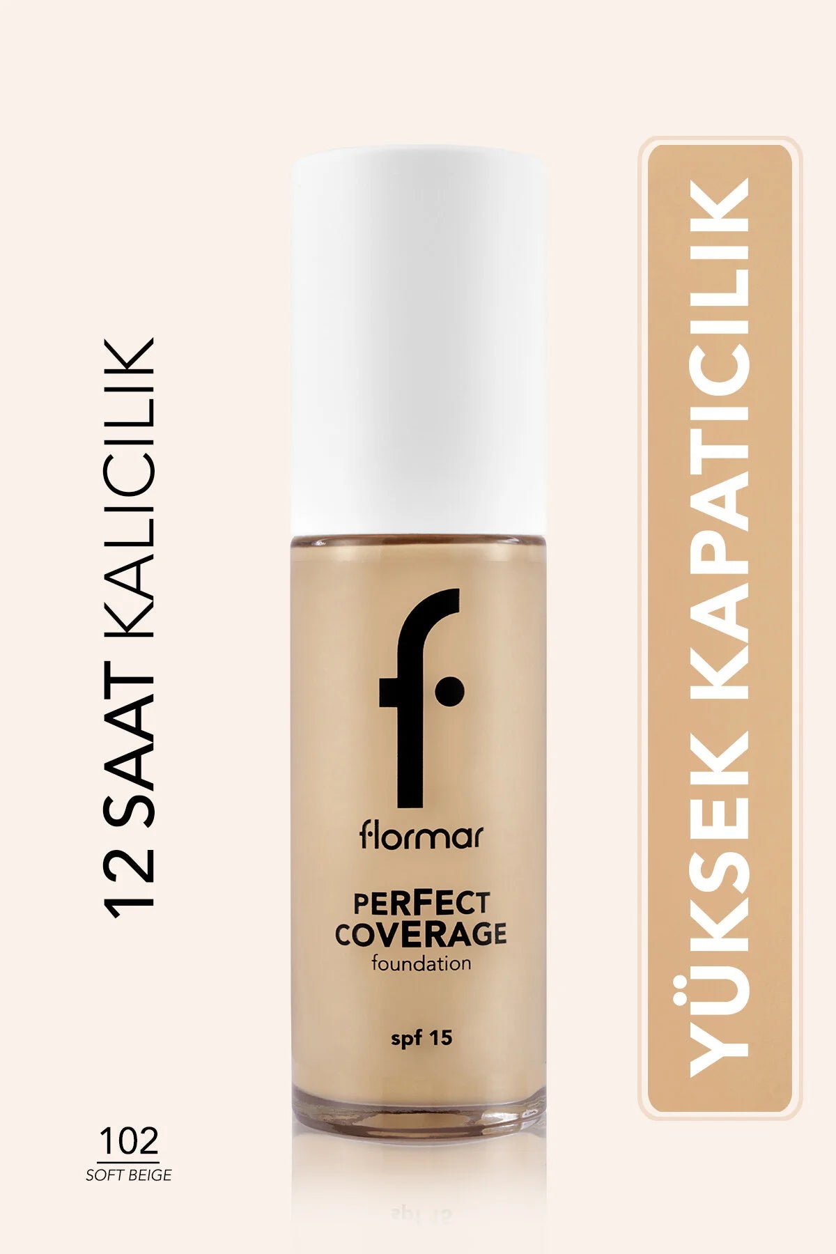 Flormar Perfect Coverage Fondöten Soft Beige önden görünüm