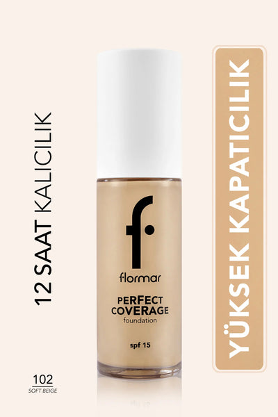 Flormar Perfect Coverage Fondöten Soft Beige önden görünüm