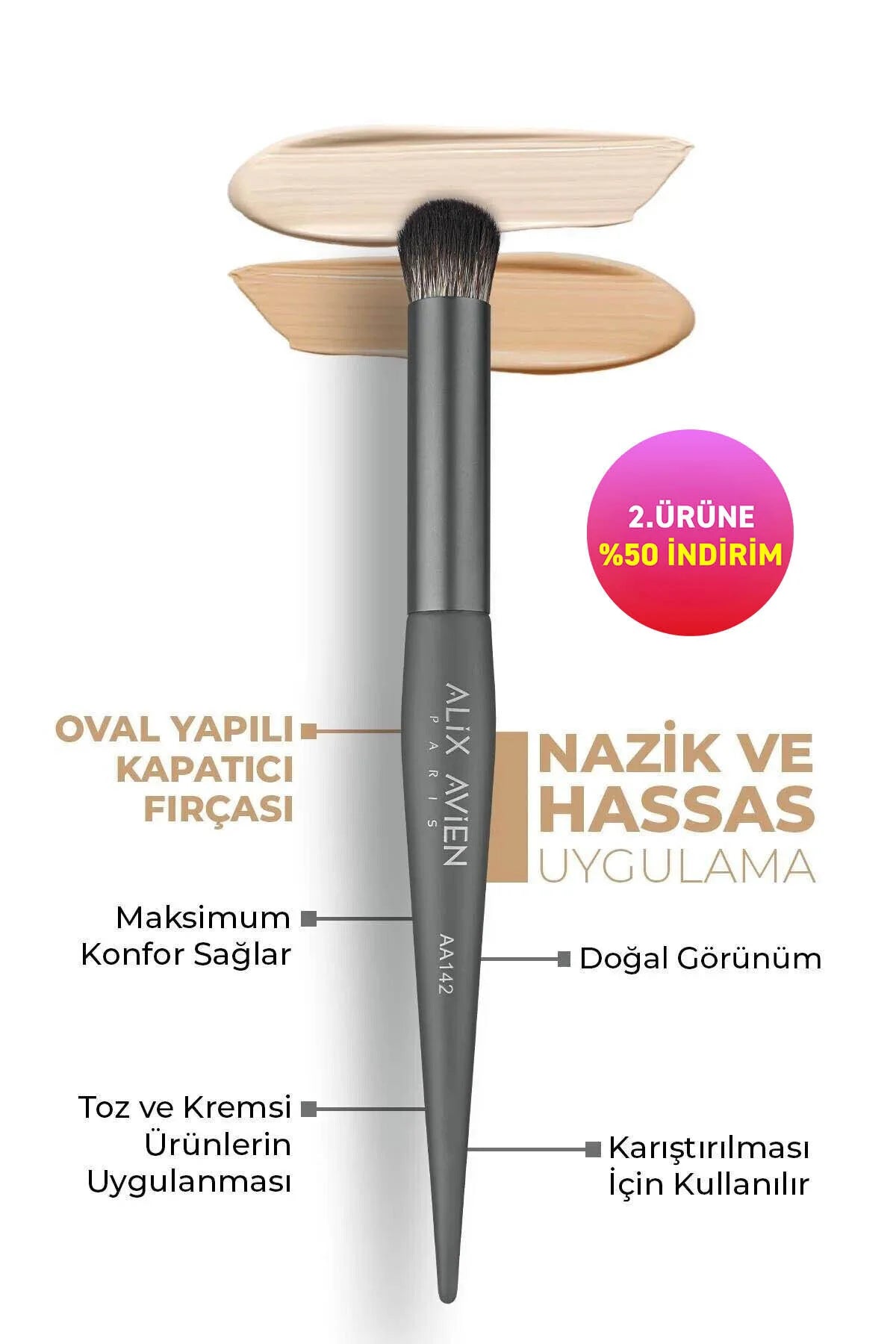 Alix Avien Round AA142 Oval Yapılı Kapatıcı Fırçası