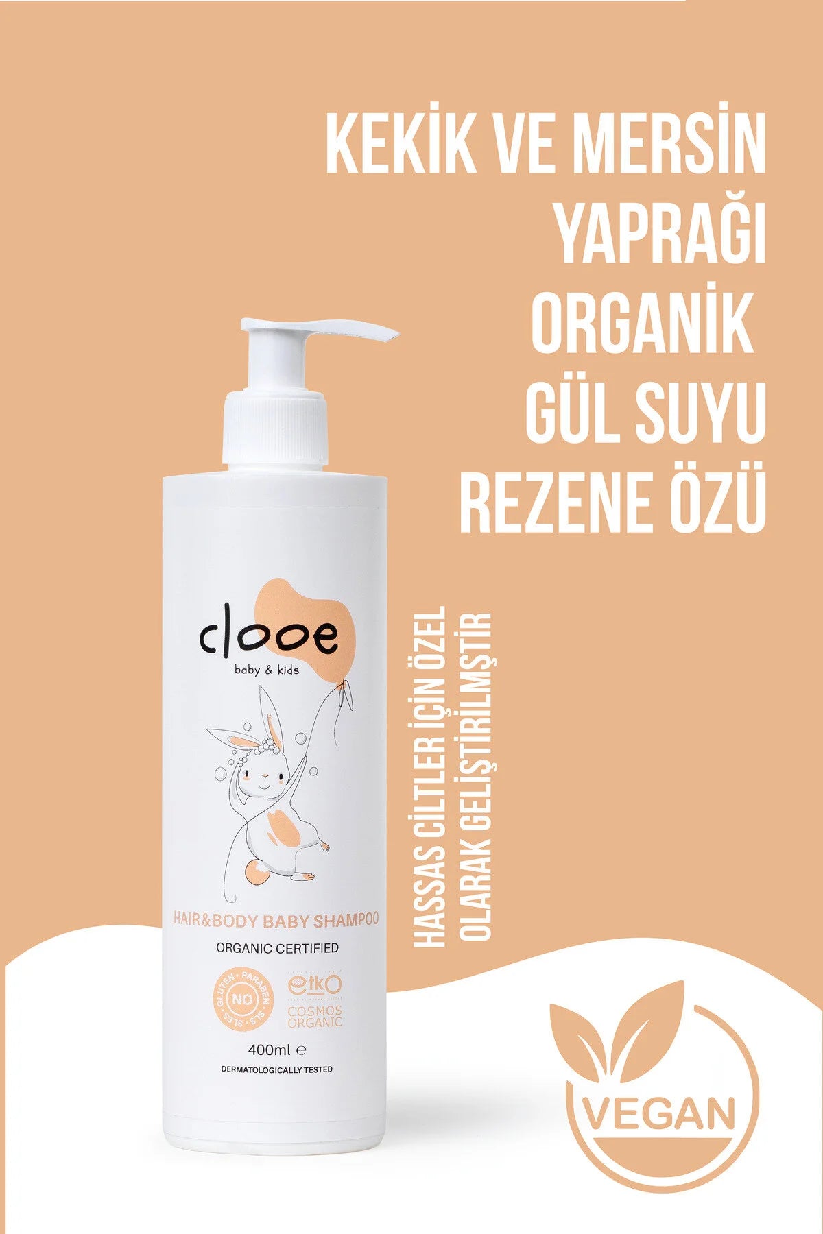 Clooe Organik Bebek Saç-Vücut Şampuanı detay görünüm