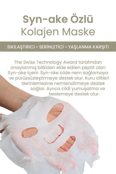 Dermal Syn-ake Özlü Tek Kullanımlık Kağıt Yüz Maskesi