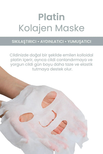 Dermal Platin Özlü Tek Kullanımlık Kağıt Yüz Maskesi