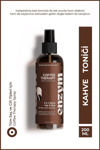 Enzym Cosmetics Doğal Kahve Toniği — Saç & Cilt Bakımı 200 ml