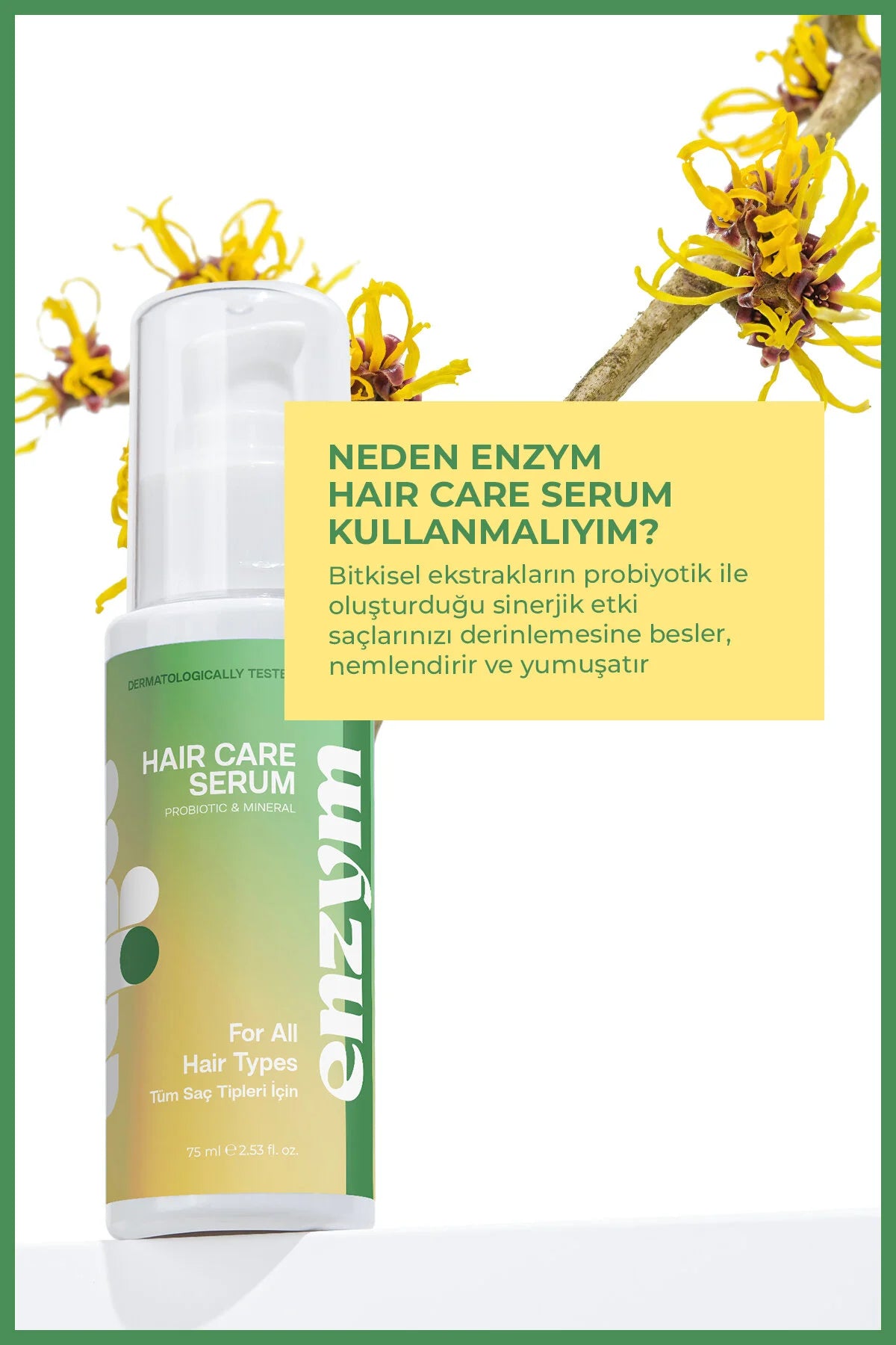 Enzym Cosmetics Probiyotik & Mineral Onarıcı Saç Serumu 75 ml