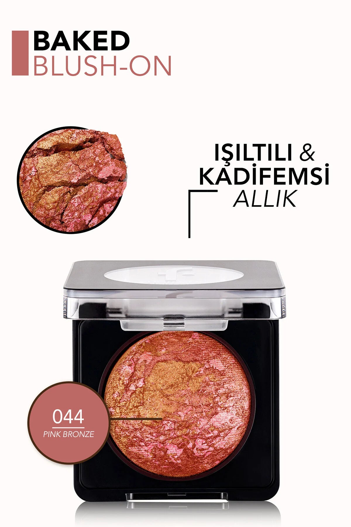 Flormar Baked Allık 044 Pink Bronze detay görünüm