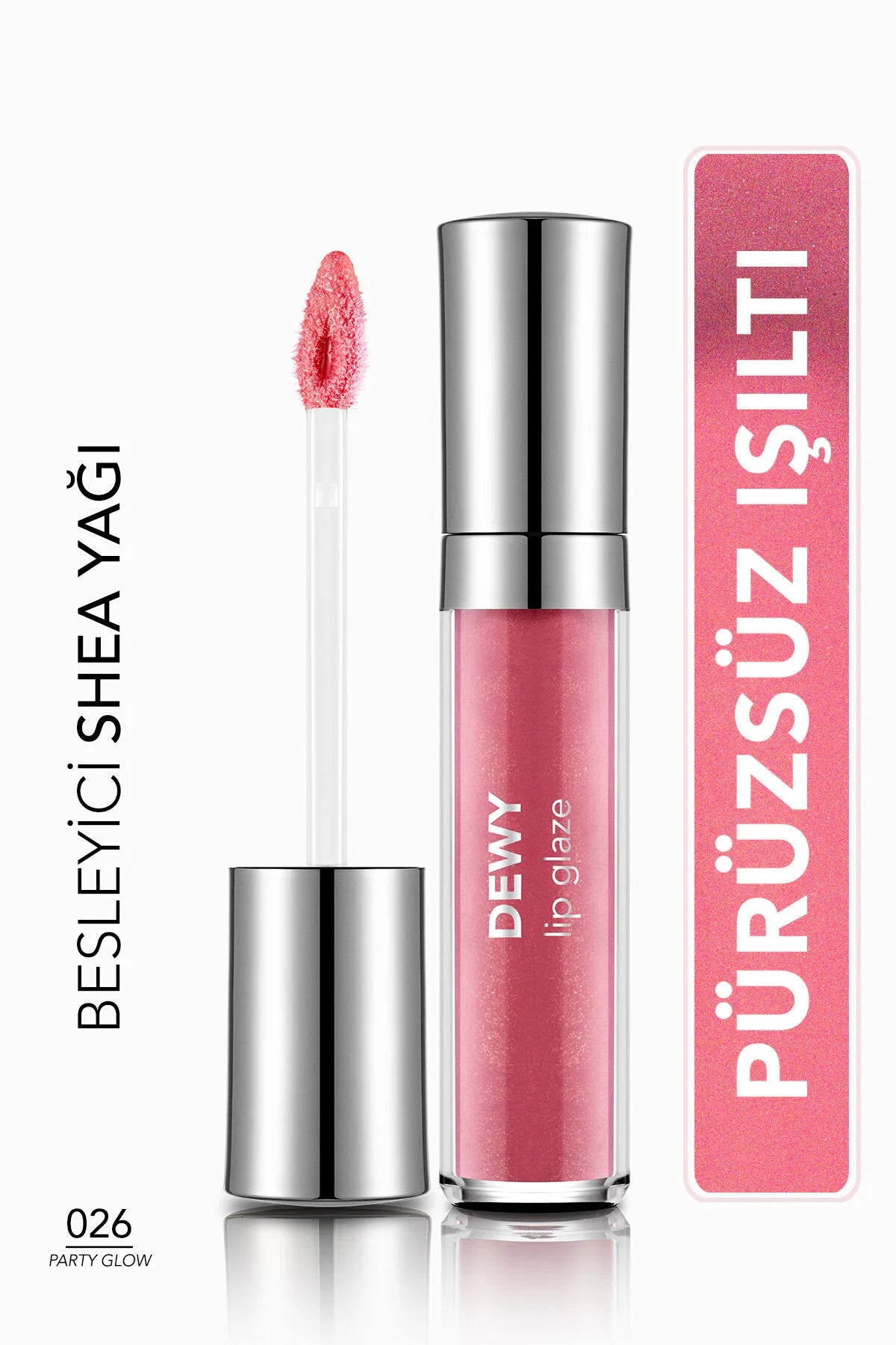 Flormar Dewy Lip Glaze Nemlendirici Yarı Transparan Dudak Parlatıcısı – 026 Party Glow