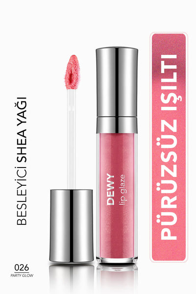 Flormar Dewy Lip Glaze Nemlendirici Yarı Transparan Dudak Parlatıcısı – 026 Party Glow